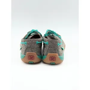 Twisted X EcoTWX Driving Moc WDM0085 Gray Teal Canvas Boat‎ Shoes Womens 7M thumbnail 7