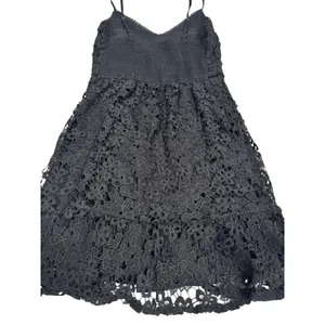 NWT‎ Abercrombie & Fitch Black Floral Lace Mini Dress Smocked Back Small P thumbnail 6