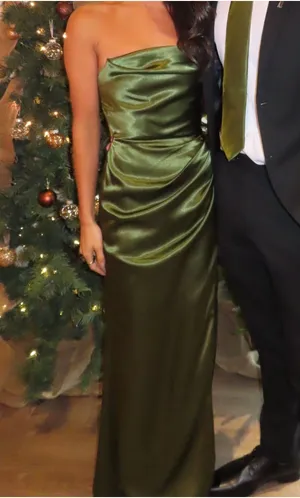 Azazie Bridesmaid Dress Olive thumbnail 4
