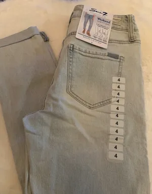 Seven 7 Women’s Blue Denim Weekend Slim Fit Jeans Size 4 Distressed MSRP $69 thumbnail 5