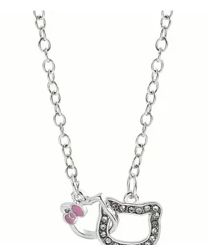 Hello Kitty Licensed w/ Rhinestones Interlocking Necklace thumbnail 1