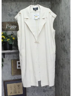NWT Nina Parker Clasp-Front Duster Vest 323-B178W Winter Oat Off White 3X thumbnail 7