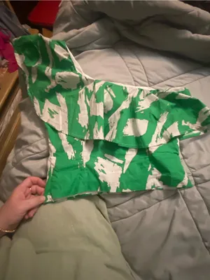 Flying Tomato green and White Lightweight Blouse thumbnail 11