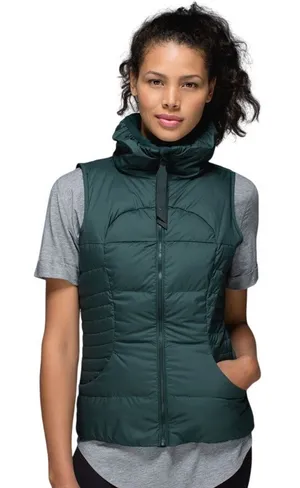 Lululemon Fluffin Awesome Vest Fuel Green Size 6 Goose Down Puffer Ski Outdoors thumbnail 1