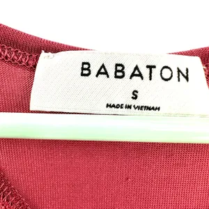 Babaton‎ size small racer back tank top pink red with pocket on front sueded thumbnail 4