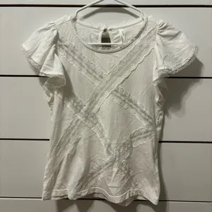 By Anthropologie Spliced Lace Tee thumbnail 2