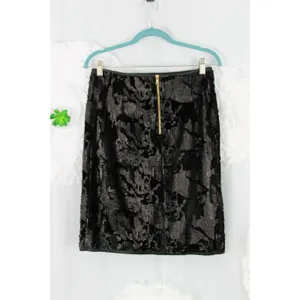 Romeo and Juliet Couture Black Velvet Sequin Skirt Pencil Straight Size MED thumbnail 8