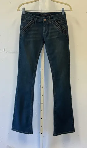 Y2K Hollywood Million Denim Trapper Dan Bootcut Jeans Integrity Wash 24 Low Rise thumbnail 1