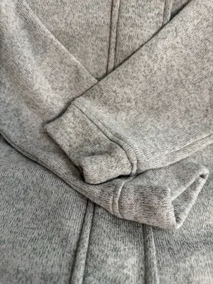 Lands' End Ladies Light Gray Full-Zip Sweater Jacket thumbnail 3
