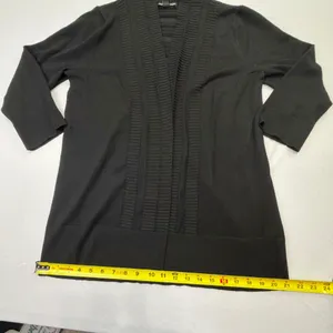 Cable & Gauge Black Open Front Cardigan Size L thumbnail 7