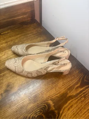 Lifestride tan snakeskin sling back low heels size 7.5 thumbnail 2