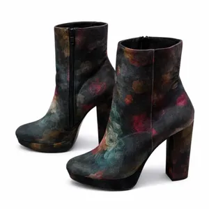NWT Madden Girl Gigg Floral Velvet Block Heel Ankle Boots Women’s Size 8 thumbnail 3