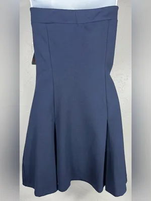 Altar'd State Navy Strapless Mini Dress with Bow Accents Size Large thumbnail 6