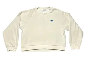 Aritzia Sunday Best Crewneck Sweatshirt Women's M Ivory Butterfly Embroidery GUC thumbnail 1