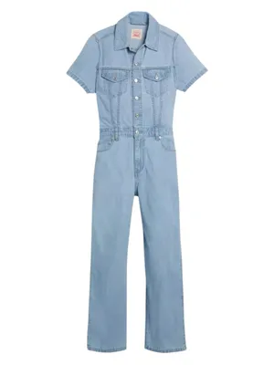 Levi’s Type III Short Sleeve Denim Jumpsuit Light Wash Small thumbnail 4