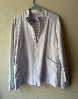 Cherokee scrub jacket white thumbnail 1