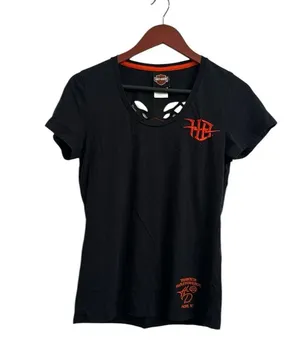 Harley-Davidson Women's Winged Cruiser Short Sleeve Tee, Black Sz L thumbnail 1
