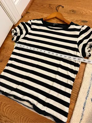 J.Crew Vintage jersey puff-sleeve T-shirt in stripe Size Medium thumbnail 5