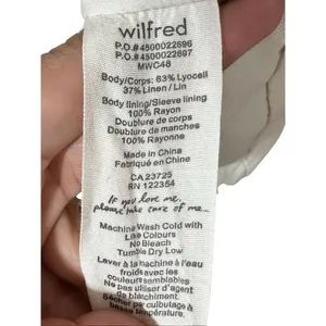 Aritzia Wilfred Linen Blazer Cream White Size 6 Summer Vacation‎ thumbnail 5