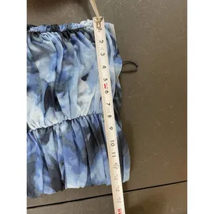 Abercrombie & Fitch Blue Mesh Ruched Strapless Lined Maxi Dress M NWT thumbnail 12