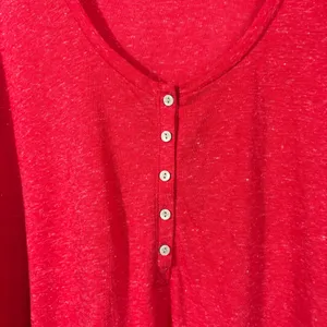 Victoria's Secret Red Henley Button 3/4 Sleeve Lightweight Lounge Top Large L thumbnail 2