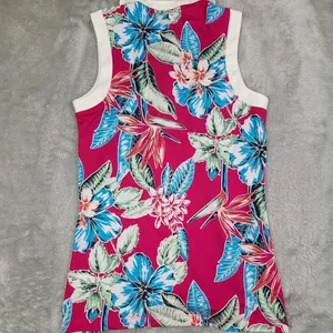 Tommy Bahama Women's Size XS Golf Tennis Pickleball Sleeveless Pink Floral Shirt thumbnail 2