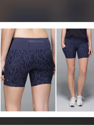 Lululemon Run Dart & Dash Block-It Pocket Bike Shorts Purple Size 4 thumbnail 2