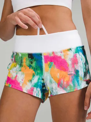 Lululemon Speed Up Low-Rise Lined Short 2.5" No Limits White Multi / White thumbnail 1