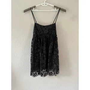 Free People All That Glitters Lace Mini Dress Black Goth Fairy Grunge Large NWOT thumbnail 2