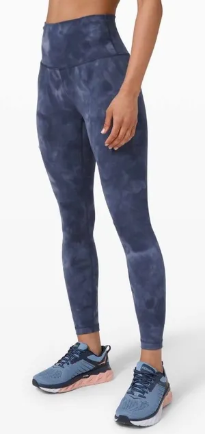Lululemon Wunder Train High Rise 25” tights Diamond Dye Shade Naval Blue size 18 thumbnail 1