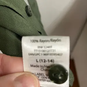 Time & Tru olive Green belted shirt dress L ( never worn) thumbnail 5