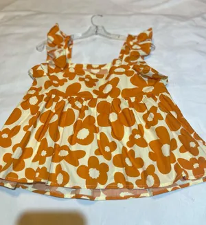 People Brand Floral Print Ruffle Strap Top S thumbnail 1