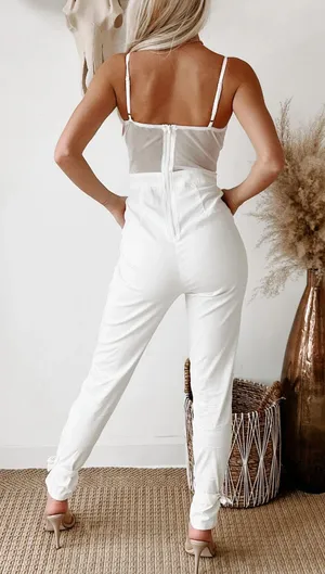 Nana Macs White Corset Cut Out Jumpsuit thumbnail 2