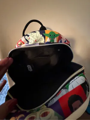 Star Wars Mini Backpack with Gold Logo and Multicolor Character Panels thumbnail 4