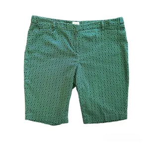 Laundry by Shelli Segal green and navy geometric print Bermuda shorts size 14 thumbnail 1