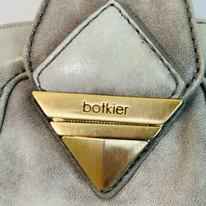 Botkier Grey Leather Looped Small Wristlet Bag RARE Origami Style thumbnail 4