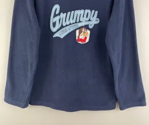 Disney Vintage Y2K Navy Blue Grumpy Genuine Attitude Crewneck Fleece Pullover thumbnail 3