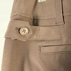 Ann Taylor Loft Womens Brown Wide Leg Cropped Pleated Cuffed‎ Trousers Size 10 thumbnail 4