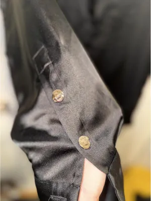 Zara Black Satin Button Up Blouse Size XL thumbnail 2