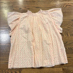 Birds of Paradis by Trovata Floral cotton Peasant Top, small, girly, romantic thumbnail 1