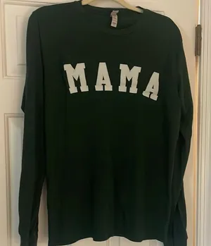 🩷 3/$18 Dark Green 'MAMA' Long Sleeve Shirt thumbnail 1