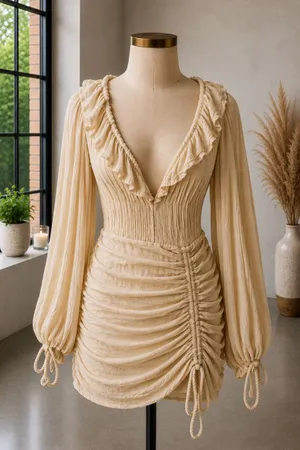 Jen’s Pirate Booty x Free People Vambelle Ruched Cotton Mini Dress thumbnail 1