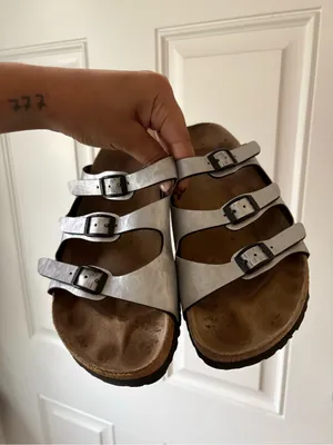 Birkenstock papillo triple strap silver sandals women unisex 40 9 casual thumbnail 3