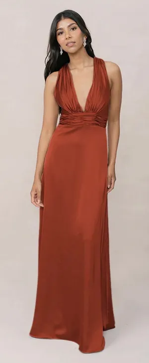 Revelry Dylan Satin Dress Red Size 4 thumbnail 1