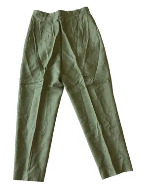 Anne Larson Linen Dress Pants Green Size 12 thumbnail 1