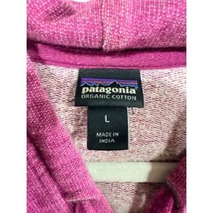Patagonia Full Zip Hoodie Organic Cotton Graphic Logo Women's Large Purple thumbnail 4