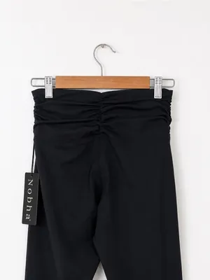 Zobha Avery Leggings Women’s Size M Black Crossover Ruched Waist Ankle NWT thumbnail 6