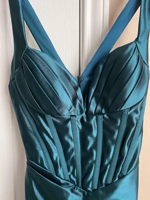Satin Formal Dress Blue Size 2 thumbnail 1