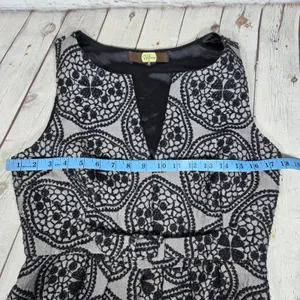 Eva Franco Silver Black‎ Metallic Medallion Brocade Fit Flare Dress Size 8 thumbnail 9
