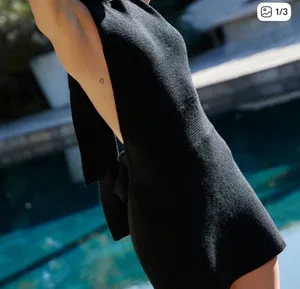Free People Black knit Dress Mini thumbnail 3